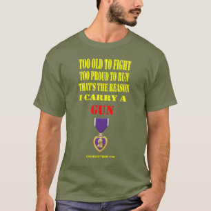 CAMISETA CORAZÓN PURPLE, DEMASIADO VIEJO PARA LUCHAR, DEMAS