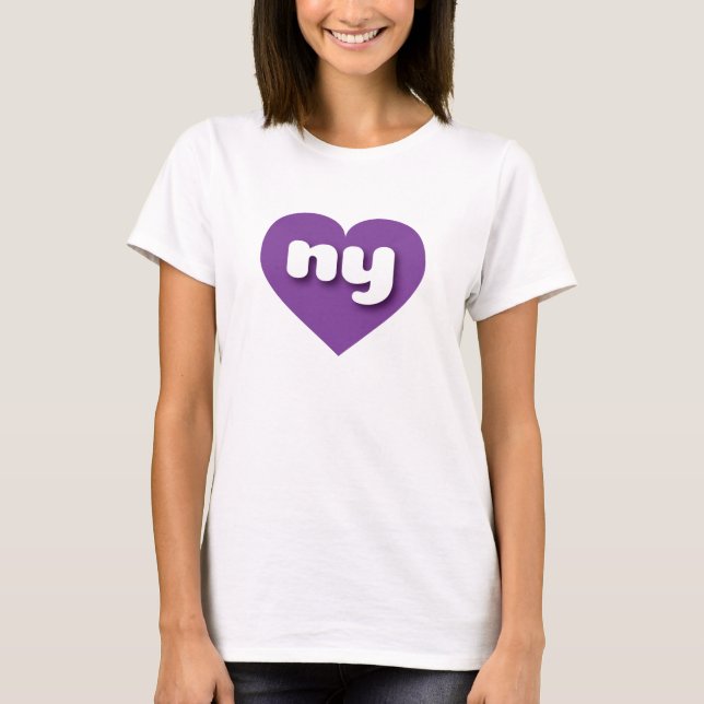 Camiseta Corazón púrpura de Nueva York - Amo (Anverso)