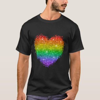Camiseta Corazón Purpurina arcoiris