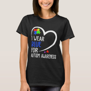 Camiseta Corazón Que Llevo Azul Para Concienciar Al Autismo