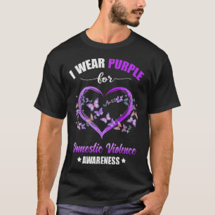 Camiseta Corazón Que Llevo Púrpura Para Los Avisos De Viole
