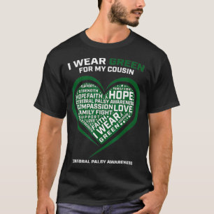Camiseta Corazón Que Uso Verde Para Mi Primo Palidez Cereb