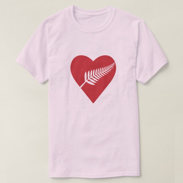 Camiseta Corazón quebrado del helecho de plata de Nueva (Diseño del anverso)