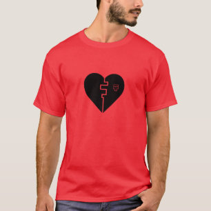 Camiseta corazón quebrado digital