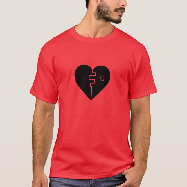 Camiseta corazón quebrado digital (Anverso)