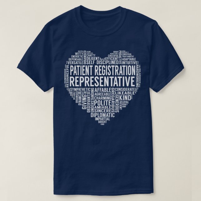 Camiseta Corazón Representante de Registro de Pacientes (Diseño del anverso)