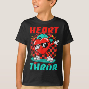 Camiseta Corazón Retro Groovy Throb Día de San Valentín Niñ