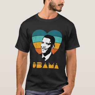 Camiseta Corazón retro vintage de Obama