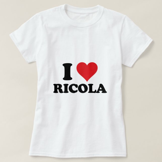 Camiseta Corazón Ricola Nombre I Amo Stuf Personalizado (Diseño del anverso)