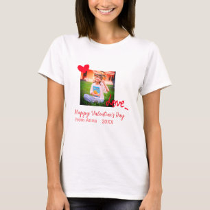 Camiseta Corazón rojo amor feliz día de San Valentín añadir