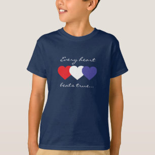 Camiseta Corazón rojo blanco y azul