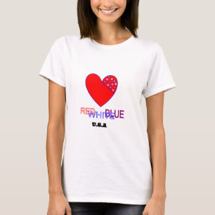 Camiseta Corazón rojo, blanco y azul