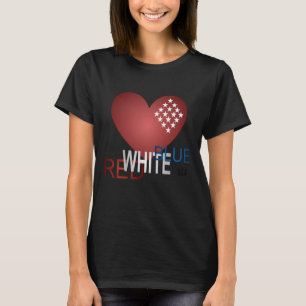 Camiseta Corazón rojo blanco y azul de diamante