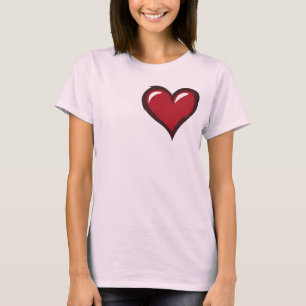 Camiseta Corazón rojo brillante