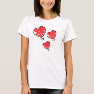 Camiseta Corazón rojo burbuja linda