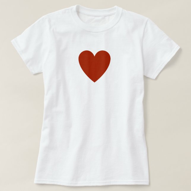Camiseta Corazón rojo claro (Diseño del anverso)