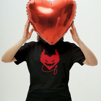 Corazón Rojo con cuernos del diablo y cola