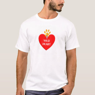 Camiseta Corazón rojo con pezuña y caligrafía