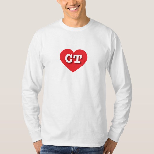 Camiseta Corazón Rojo Connecticut - Amo el CT (Anverso)