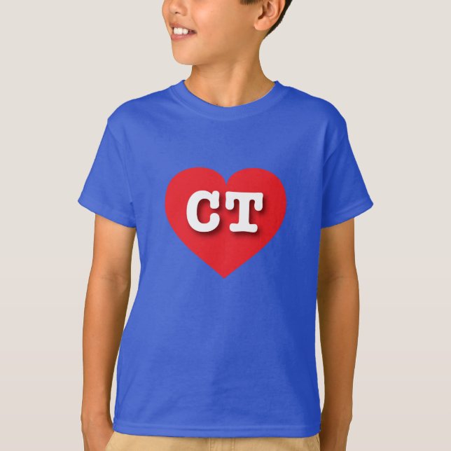 Camiseta Corazón Rojo Connecticut - Amo el CT (Anverso)