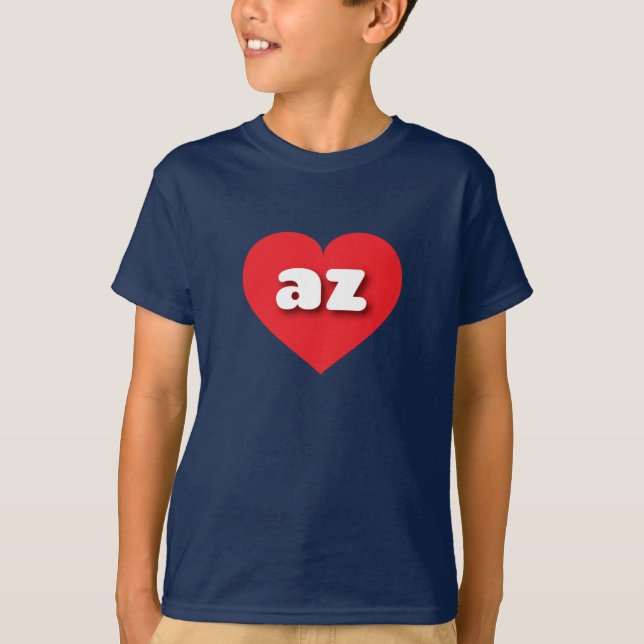 Camiseta Corazón rojo de Arizona - Amo az (Anverso)
