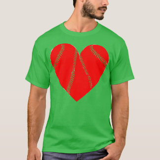 Camiseta corazón rojo de béisbol