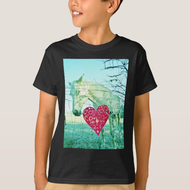 Camiseta Corazón Rojo de Caballo Blanco Valentine (Anverso)