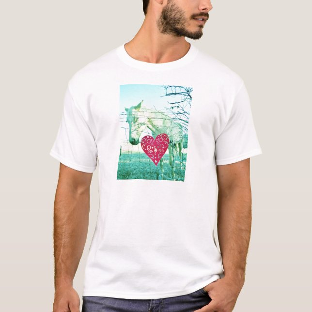 Camiseta Corazón Rojo de Caballo Blanco Valentine (Anverso)