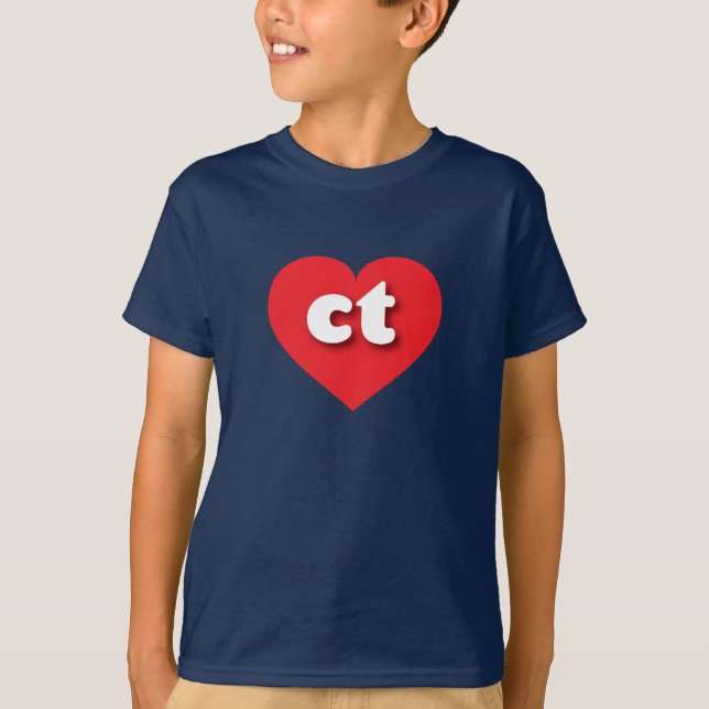 Camiseta Corazón rojo de Connecticut - Me encanta (Anverso)