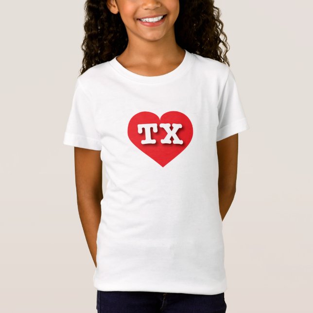 Camiseta Corazón Rojo de Texas - Amo Texas (Anverso)