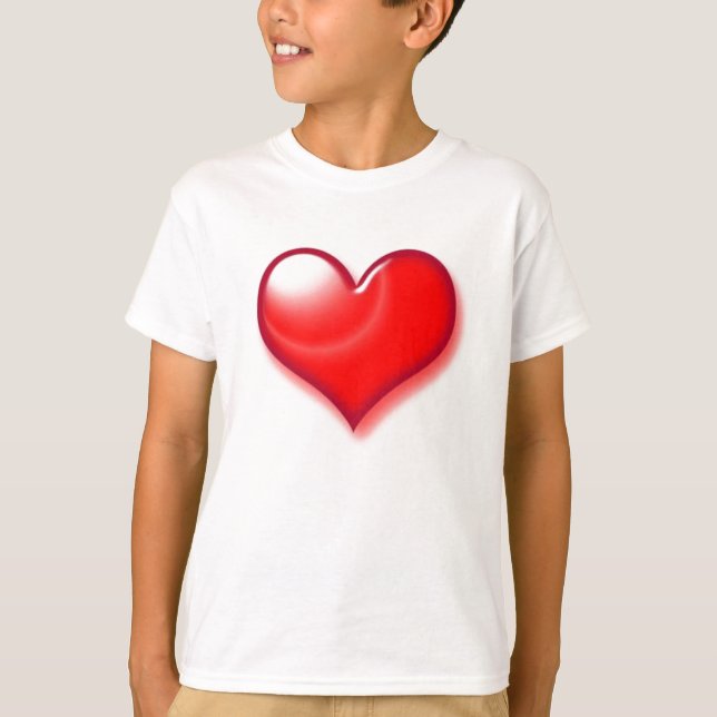 Camiseta Corazón Rojo el día de San Valentín (Anverso)