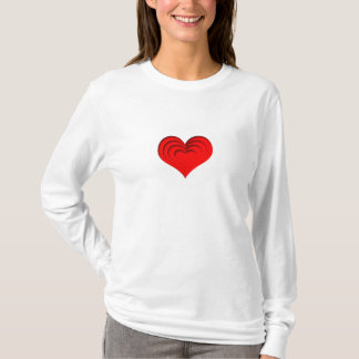 Camiseta Corazón rojo en blanco