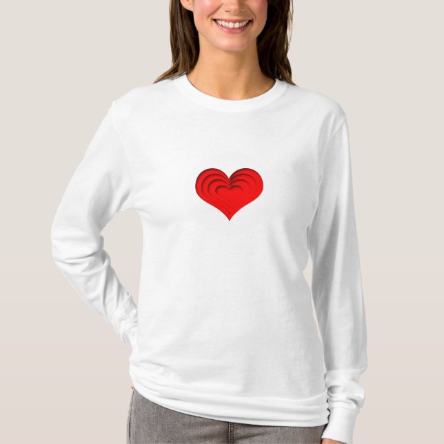 Camiseta Corazón rojo en blanco (Anverso)