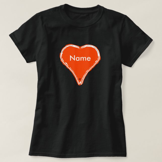 Camiseta Corazón rojo esperando un nombre (Diseño del anverso)