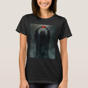 Camiseta Corazón rojo fantasma manos cara espantosa Hallowe