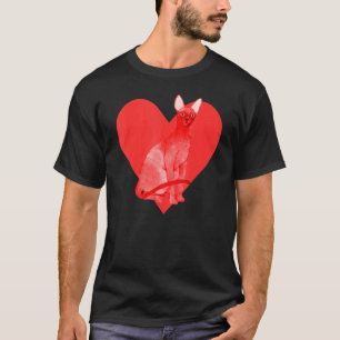 Camiseta Corazón Rojo Gato Cornish Rex Mascota Lindo Mejor 