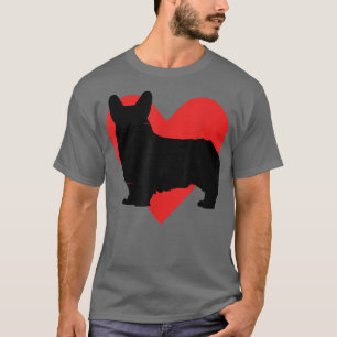 Camiseta Corazón rojo lindo perro Corgi