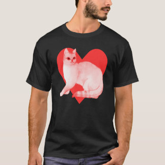 Camiseta Corazón Rojo Mascota mejor amigo Burmilla gato
