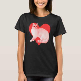 Camiseta Corazón Rojo Mascota mejor amigo Burmilla gato