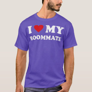 Camiseta Corazón Rojo Me Encanta Mi Compañero De Habitación