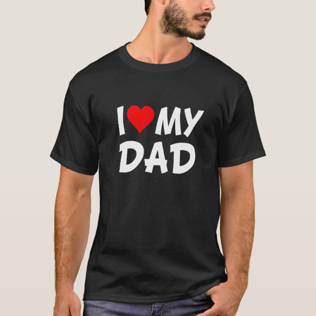 Camiseta Corazón Rojo Me Encanta Mi Papá (Anverso)