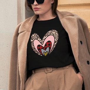 Camiseta Corazón rojo moderno lindo regalo de San Valentín 
