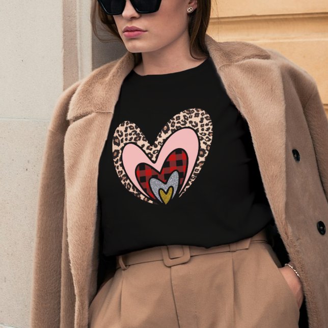 Camiseta Corazón rojo moderno lindo regalo de San Valentín  (Subido por el creador)