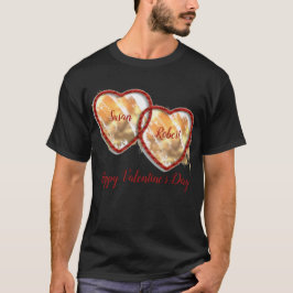 Camiseta Corazón Rojo Negro Curado Día de San Valentín Feli