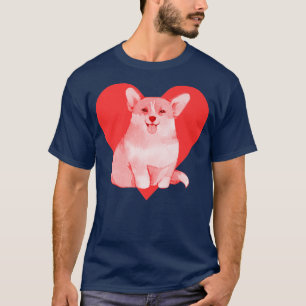 Camiseta Corazón Rojo Perro Corgi-893