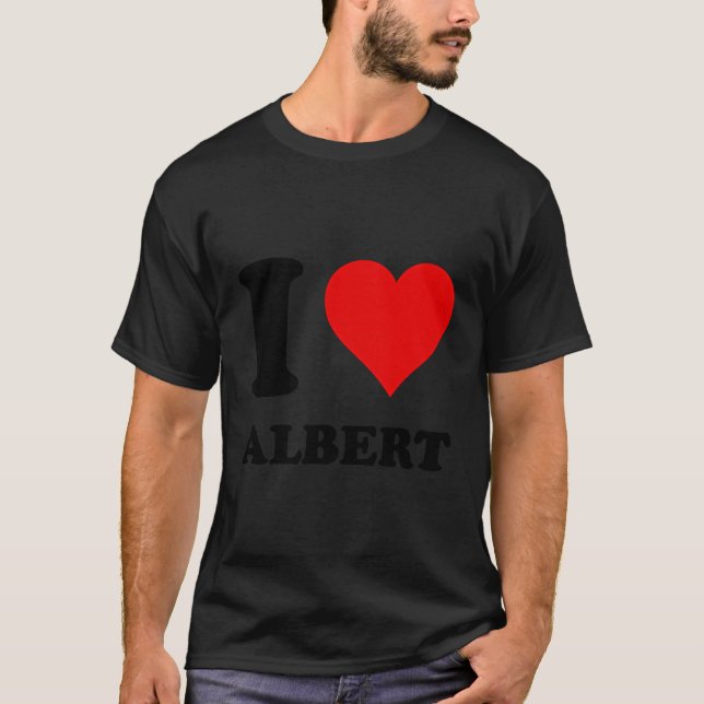 Camiseta Corazón rojo que amo a Albert (Anverso)