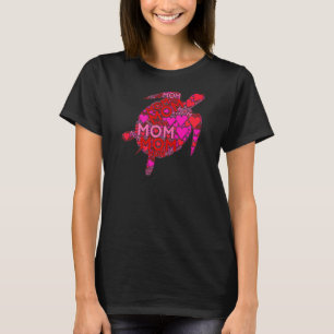 Camiseta Corazón Rojo Rosa Ama A Mamá Hervida De Tortuga De