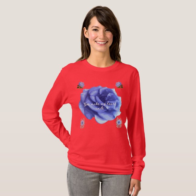 Camiseta Corazón rojo sonriente (Anverso completo)
