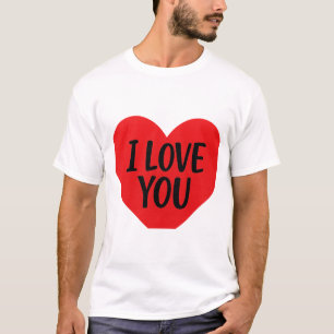 Camiseta Corazón Rojo “TE QUIERO” – Diseño Minimalista Romá