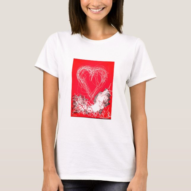 Camiseta Corazón Rojo y Blanco (Anverso)